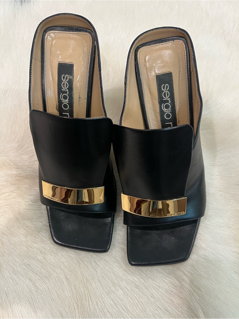 SERGIO ROSSI Sabot Mules, size 7.5 (37.5)